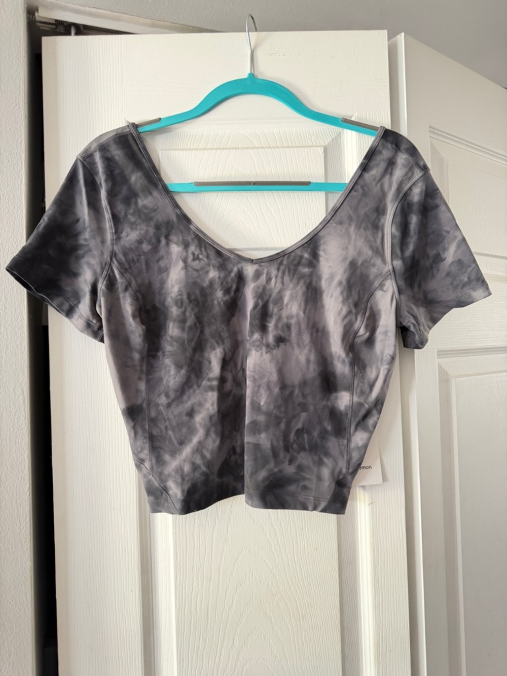 lululemon Align Gray Tie-Dye Scoop Neck Crop Top